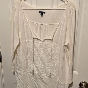 American Eagle Outfitters Cream Tunic Top